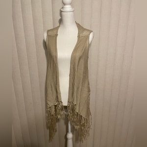 Say What Beige Knit Vest Size S